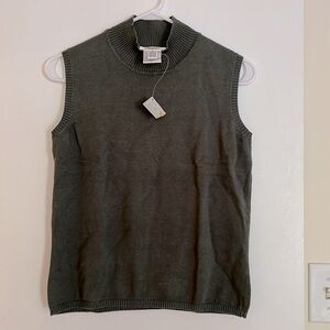 Talbots petite sleeveless sweater shell. Subtle green color. New with tags.